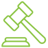 Green icon of an auctioneers gavel hammer
